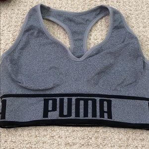 puma large gray sports bra